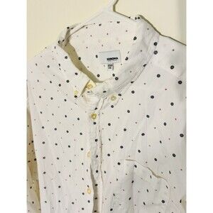 Sonoma Men’s Long Sleeve Button Down Polo-XXL-snowflake Pattern-White